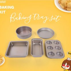 Bộ 5 khuôn nướng bánh nhỏ màu vàng