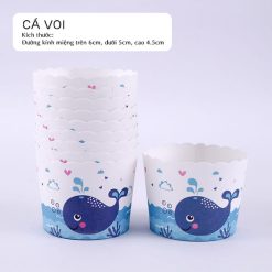 ly cupcake giấy cá voi