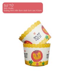 Ly cupcake giấy sư tử